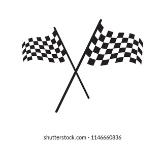 Race flag icon, simple design race flag logo template