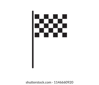 Race flag icon, simple design race flag logo template