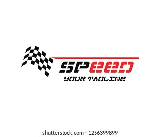 Race flag icon, simple design race flag logo template