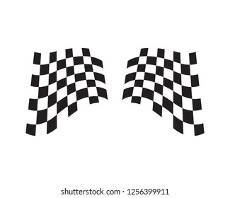 Race flag icon, simple design race flag logo template