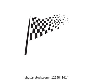 Race flag icon, simple design illustration vector