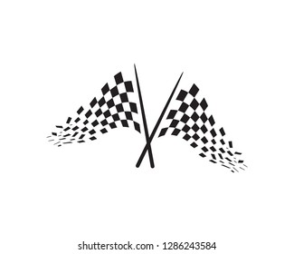 Race flag icon, simple design illustration vector