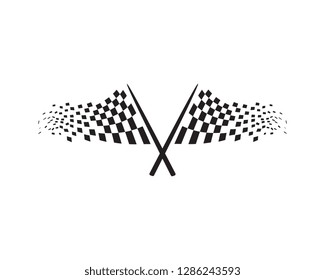 Race flag icon, simple design illustration vector
