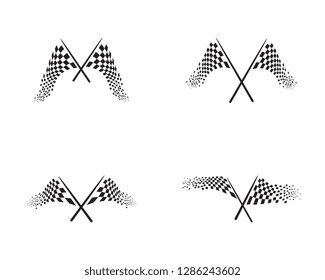 Race flag icon, simple design illustration vector