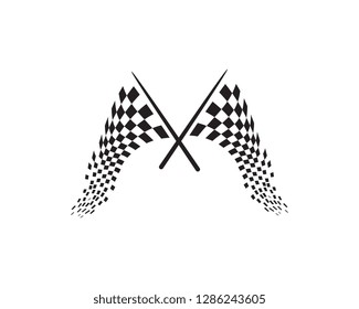 Race flag icon, simple design illustration vector