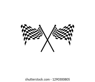 Race flag icon, simple design race flag logo template - Vecto