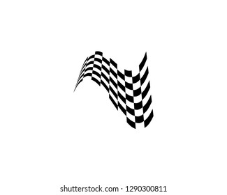 Race flag icon, simple design race flag logo template - Vecto