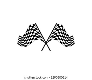 Race flag icon, simple design race flag logo template - Vecto