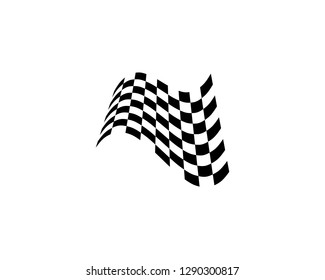 Race flag icon, simple design race flag logo template - Vecto