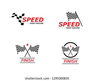 Race flag icon, simple design race flag logo template - Vecto