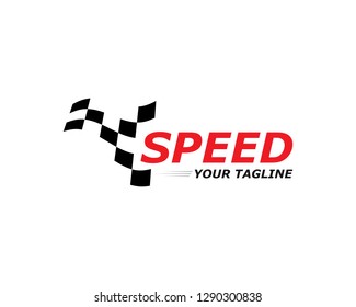 Race flag icon, simple design race flag logo template - Vecto