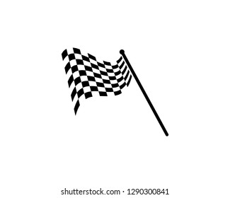 Race flag icon, simple design race flag logo template - Vecto