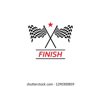 Race flag icon, simple design race flag logo template - Vecto
