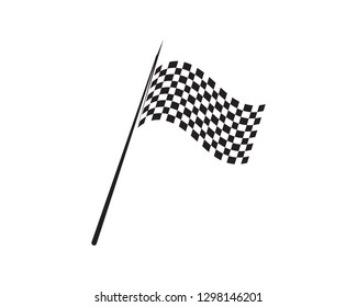 Race flag icon, simple design logo template
