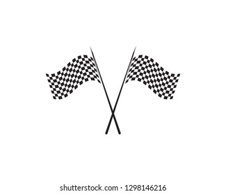 Race flag icon, simple design logo template