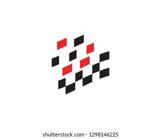 Race flag icon, simple design logo template