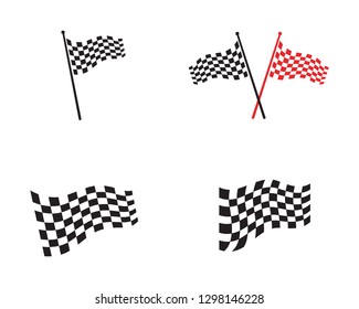 Race flag icon, simple design logo template