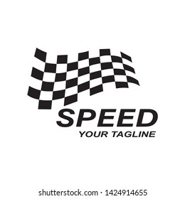 Race flag icon, simple design illustration vector 