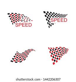 Race flag icon, simple design illustration vector