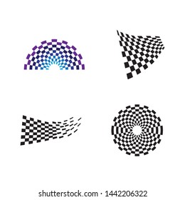 Race flag icon, simple design illustration vector
