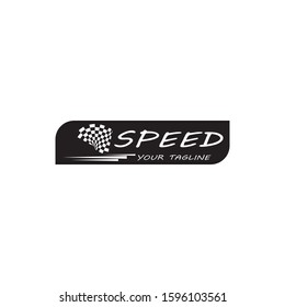 Race flag icon, simple design race flag logo template