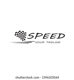 Race flag icon, simple design race flag logo template