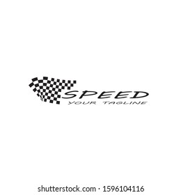 Race flag icon, simple design race flag logo template