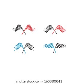 Race flag icon, simple design race flag logo template 