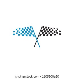 Race flag icon, simple design race flag logo template 