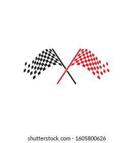 Race flag icon, simple design race flag logo template 