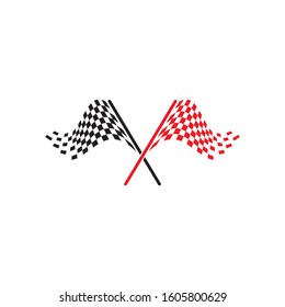 Race flag icon, simple design race flag logo template 