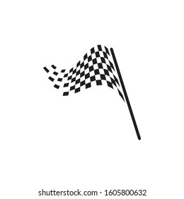 Race flag icon, simple design race flag logo template 