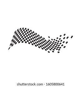 Race flag icon, simple design race flag logo template 