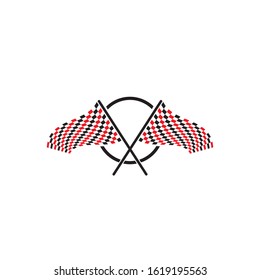Race flag icon, simple design illustration vector