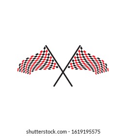 Race flag icon, simple design illustration vector