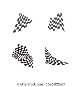 Race flag icon, simple design illustration vector