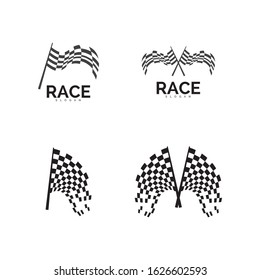 Race flag icon, simple design illustration vector