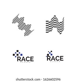 Race flag icon, simple design illustration vector