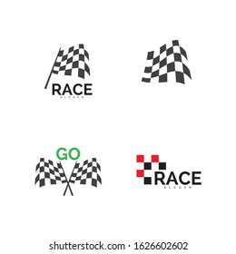 Race flag icon, simple design illustration vector