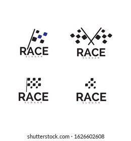Race flag icon, simple design illustration vector