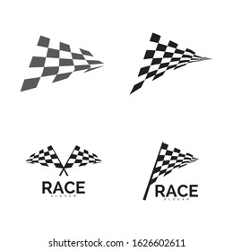 Race flag icon, simple design illustration vector