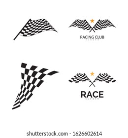 Race flag icon, simple design illustration vector