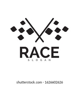 Race flag icon, simple design illustration vector