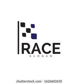 Race flag icon, simple design illustration vector