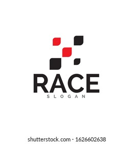 Race flag icon, simple design illustration vector