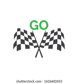 Race flag icon, simple design illustration vector
