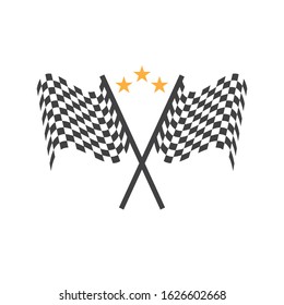 Race flag icon, simple design illustration vector