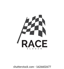 Race flag icon, simple design illustration vector