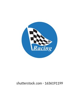 Race flag icon, simple design illustration vector