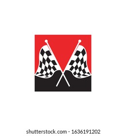 Race flag icon, simple design illustration vector